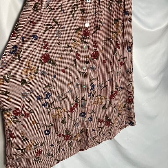 Vintage Teddi Floral Button Front Maxi skirt Women Med Cottage Prairie Peasant - Picture 5 of 13